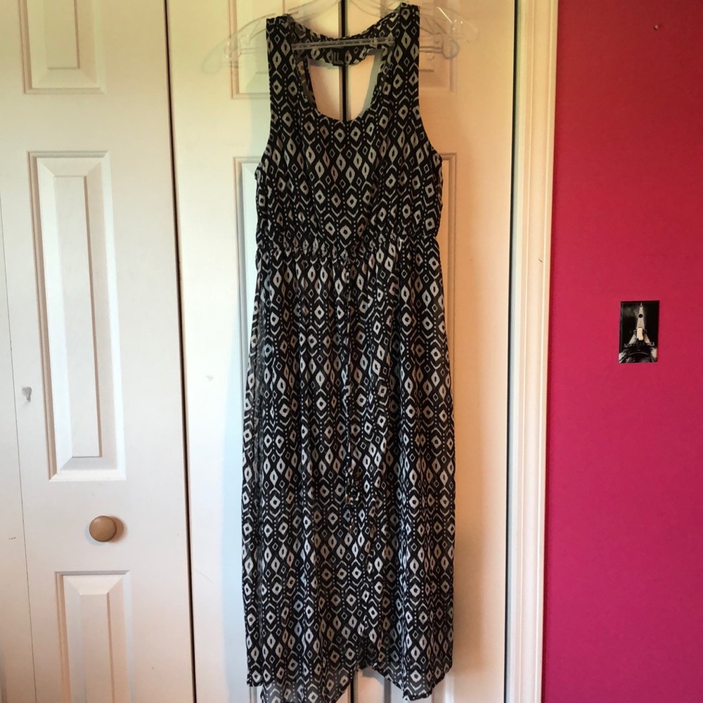 Black and white tribal print dress